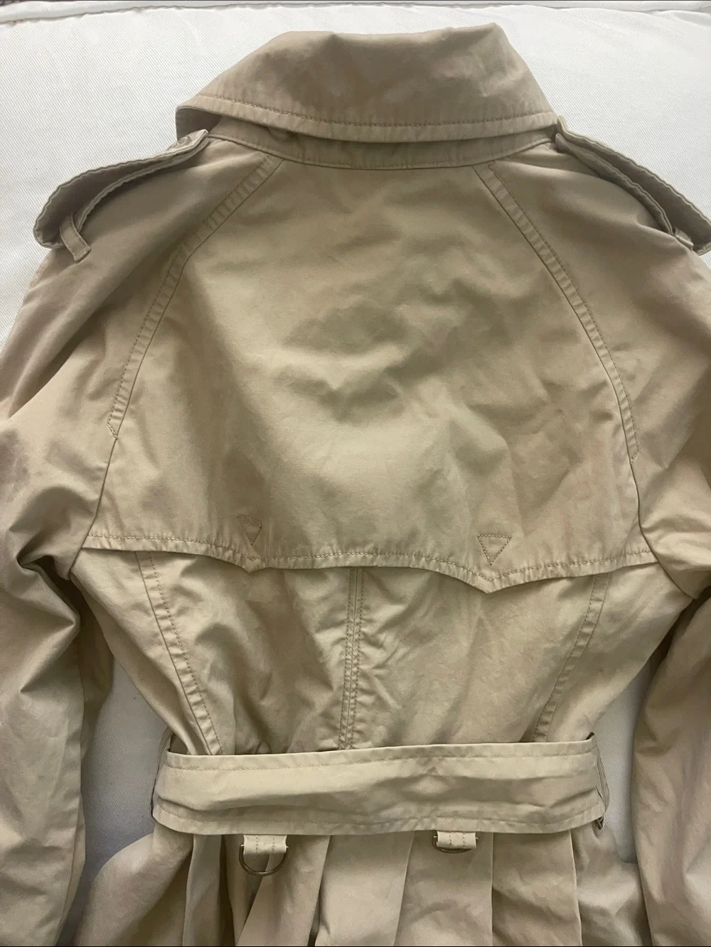 Ralph Lauren Girls Size 8 Beige Double-Breasted Trench Coat with Belt